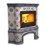 Печь-камин КимрПечь Прованс угловой Дельфт с дровником