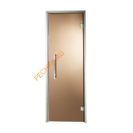 Дверь стеклянная Grandis GS 7х21-B-S-Si коробка алюминий Silver, ручка Ясень