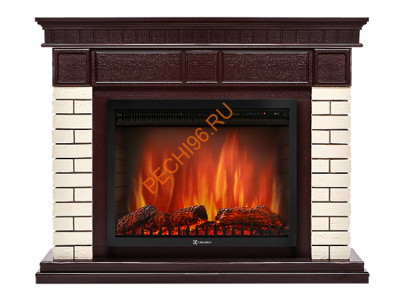 Электрокамин Electrolux EFP/P-2520LS с порталом Firelight Bricks 25U угловой, камень бежевый