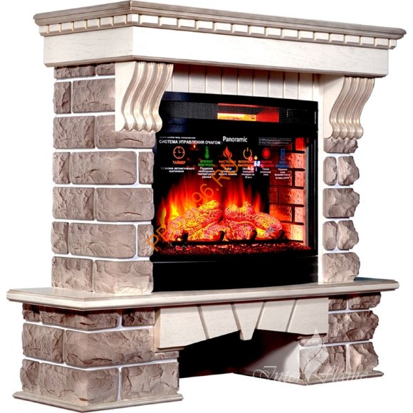 Электрокамин InterFlame Экстер Кавказ с очагом Panoramic 25 LED FX QZ