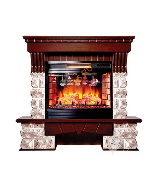 Электрокамин InterFlame Экстер Кавказ с очагом Panoramic 25 LED FX QZ