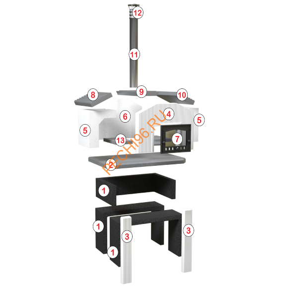 Русская печь Крестьянка белая