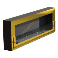 Биокамин Onix 1200 стемалит Арома, стекло тонированное, рамка латунь