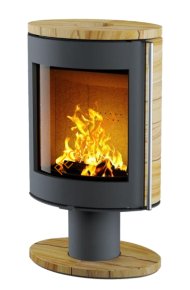 Печь-камин АСТОВ OVAL 600 Песчаник, основание ноги, крышка