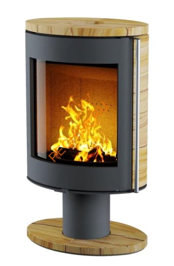 Печь-камин АСТОВ OVAL 600 Песчаник, основание ноги, крышка