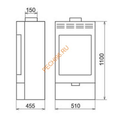 Стальная печь-камин Thorma ANDORRA черная