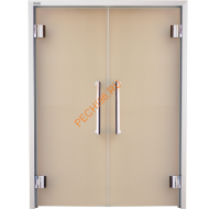 Двери стеклянные двустворчатые Grandis GS 15х20-M-Н-Si