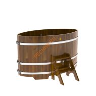 Купель для бани BentWood овальная из морёной лиственницы Рустик, 1,08х1,75 м