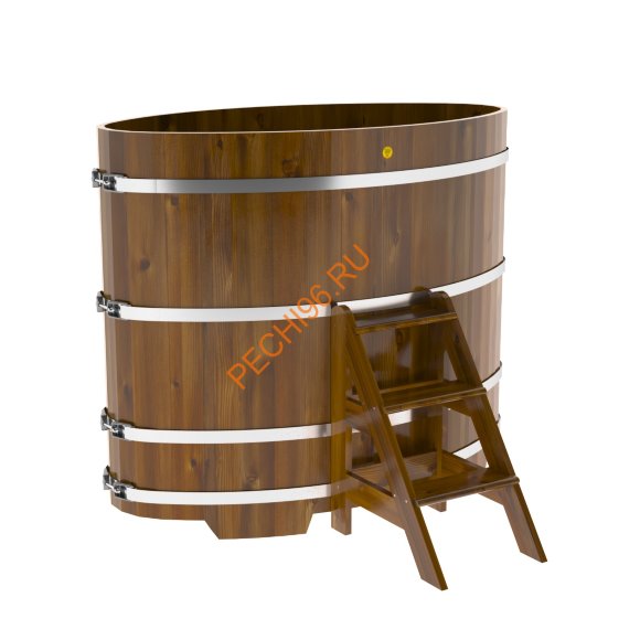 Купель для бани BentWood овальная из морёной лиственницы Рустик, 1,08х1,75 м