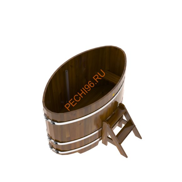 Купель для бани BentWood овальная из морёной лиственницы Рустик, 1,08х1,75 м