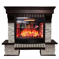 Электрокамин InterFlame Экстер Сланец с очагом Panoramic 25 LED FX QZ
