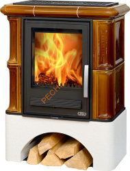 Печь-камин ABX Bavaria K белый цоколь, вставка Комбо