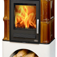 Печь-камин ABX Bavaria K белый цоколь, вставка Комбо