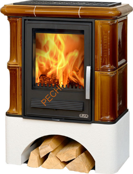 Печь-камин ABX Bavaria K белый цоколь, вставка Комбо