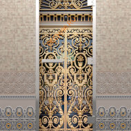 Дверь стеклянная DoorWood Хамам с фотопечатью «Золотые ворота», 2000х700 мм