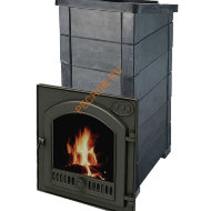 Печь банная Калита Экстрим РК талькохлорит чугунная с панорамным стеклом