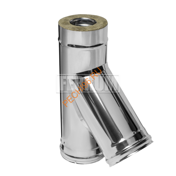 Сэндвич-тройник 135° Феррум, нержавейка AISI 430-0,5 мм/оцинковка, d 150/210 мм