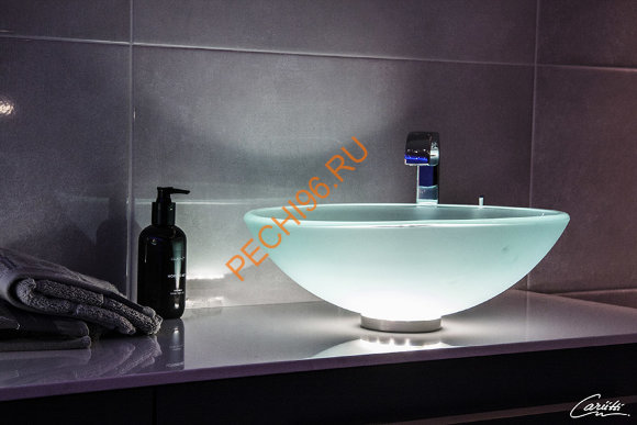 Стеклянная раковина Cariitti LED 380мм