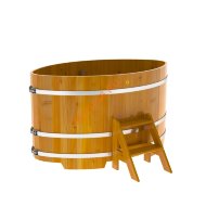 Купель для бани BentWood овальная из лиственницы Рустик, 1,12х1,83 м