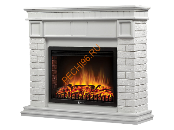 Электрокамин Electrolux Sphere Plus EFP/P-2720RLS с порталом Firelight Bricks 25, камень белый