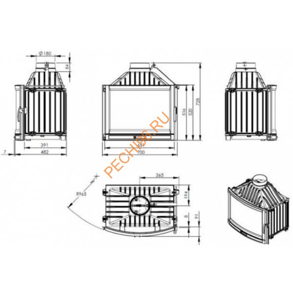 Каминная топка NORDflam FALCON PANORAMA