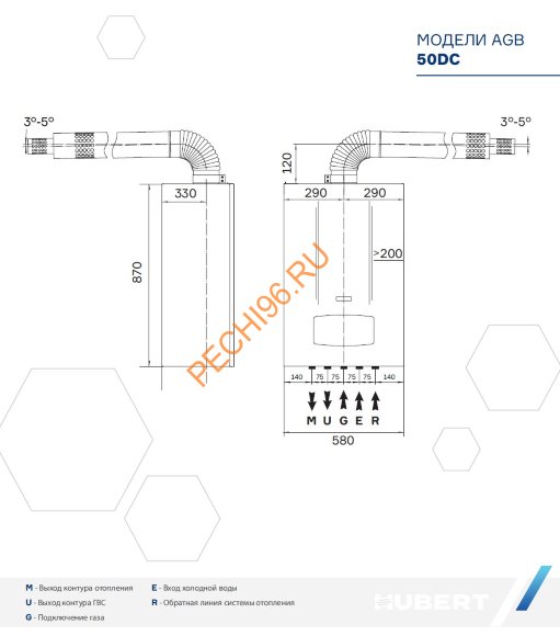 Газовый настенный котел HUBERT AGB 50DC