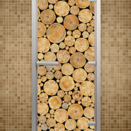 Дверь стеклянная ALDO «Поленница» коробка алюминий с порогом