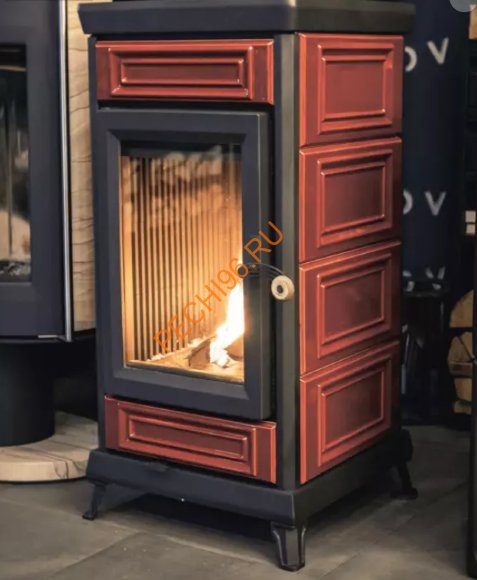 Печь-камин АСТОВ Майолика красный