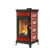 Печь-камин АСТОВ Майолика красный