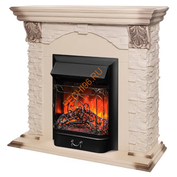 Электрокамин RealFlame Dublin LUX WT с очагом Majestic Lux BL