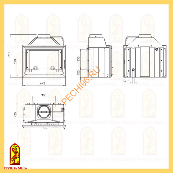 Каминная топка Мета Оптима 701Ш Аква Каминная топка Мета Оптима 701Ш Аква