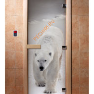 Дверь стеклянная DoorWood с фотопечатью «Хозяин Заполярья»