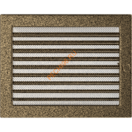 Вентиляционная решетка Kratki 22/30CZX 220х300 мм черная/золото