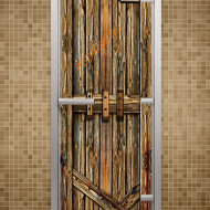 Дверь стеклянная ALDO «Амбар» коробка алюминий с порогом