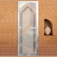 Дверь в хамам стеклянная Арта Престиж Арт 60G Арка, коробка алюминий с порогом