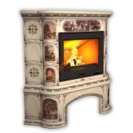 Печь-камин КимрПечь Прованс угловой Звери с дровником