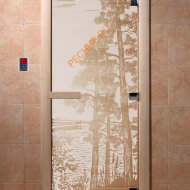 Дверь стеклянная DoorWood «Рассвет сатин», 1800х700 мм