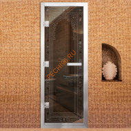 Дверь в хамам стеклянная Арта Престиж Арт 60G Восточная арка, коробка алюминий с порогом