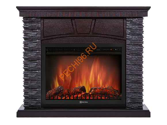 Электрокамин Electrolux Sphere Plus EFP/P-3320RLS с порталом Firelight Porto 30U угловой, камень черный