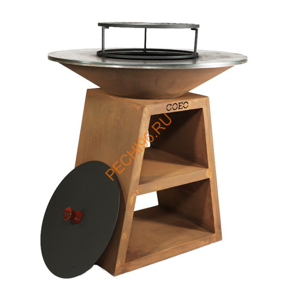 Уличный гриль Coeo TRIO 98 CORTEN, высота 100