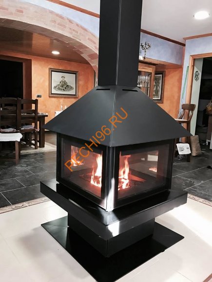 Камин ROCAL Giselle 90 Graffiti центральный стальной