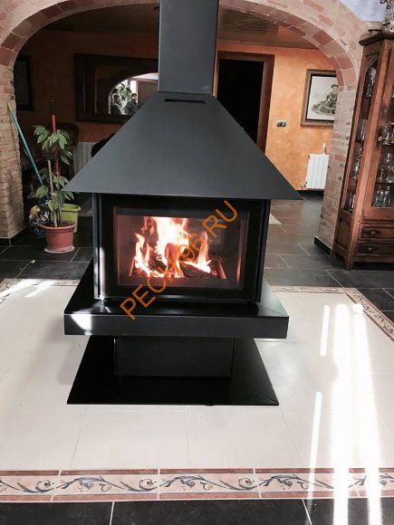 Камин ROCAL Giselle 90 Graffiti центральный стальной