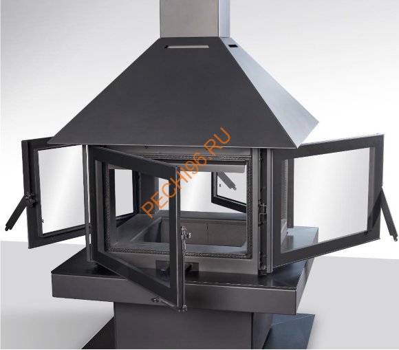 Камин ROCAL Giselle 90 Graffiti центральный стальной