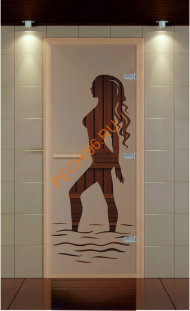 Дверь стеклянная ALDO NEW «Наоми» коробка бук с порогом