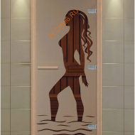 Дверь стеклянная ALDO NEW «Наоми» коробка бук с порогом