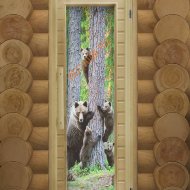 Дверь DoorWood Элит Люкс «Мишки» со стеклом с фотопечатью, 1850х730 мм