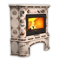 Печь-камин КимрПечь Прованс угловой Зима в лесу с дровником