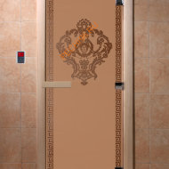 Дверь стеклянная DoorWood «Версаче бронза матовая», 1900х700 мм