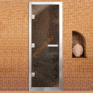 Дверь в хамам стеклянная Арта Престиж Арт 60G Самира, коробка алюминий с порогом