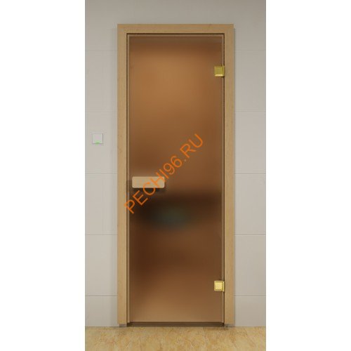 Дверь стеклянная SAUNA MARKET «бронза матовая» коробка осина